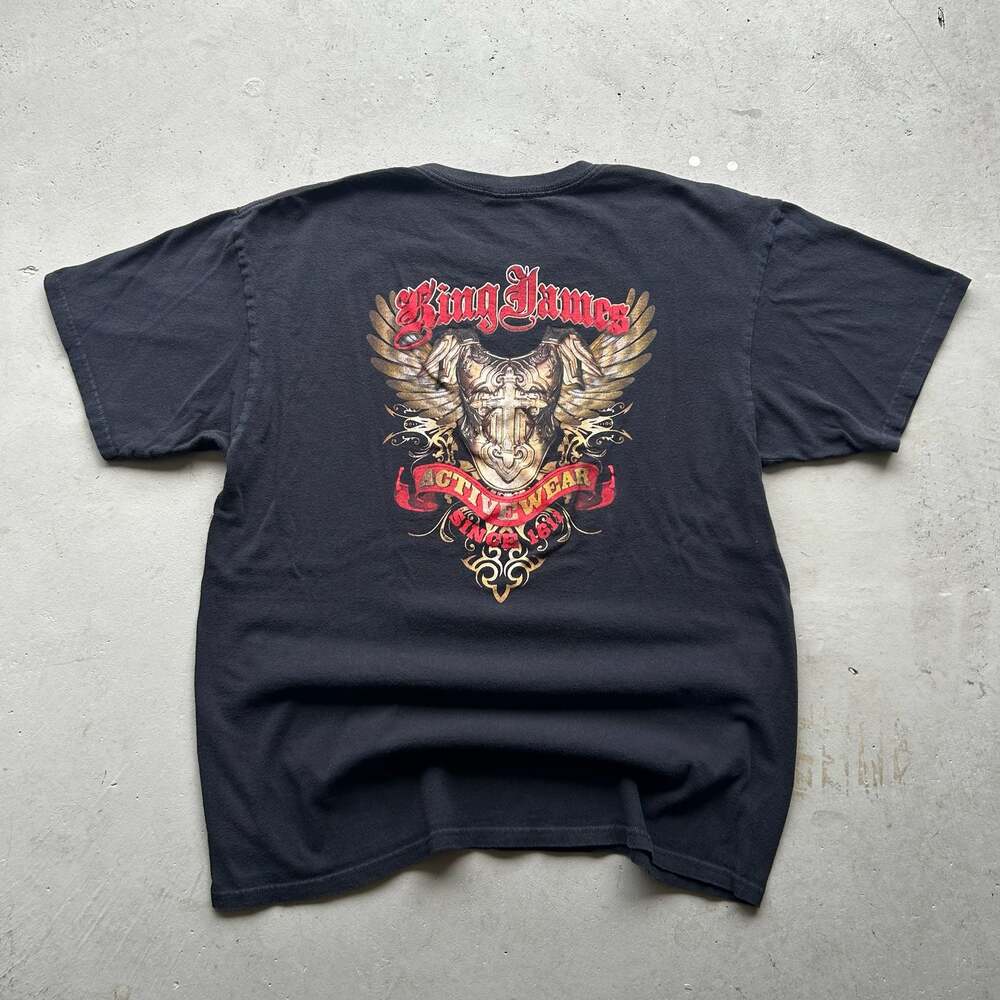 Vintage Y2K King James Biblical Activewear Graphic T-Shirt